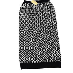 Michael Kors Geometric Black and White Pencil Skirt